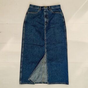 Eddie Bauer Dark Blue Denim Skirt with Contrast Stitching